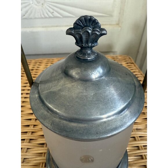 Antique Victorian Silverplated Frosted Glass Pickle Castor Jar Embossed Animals - Picture 3 of 14